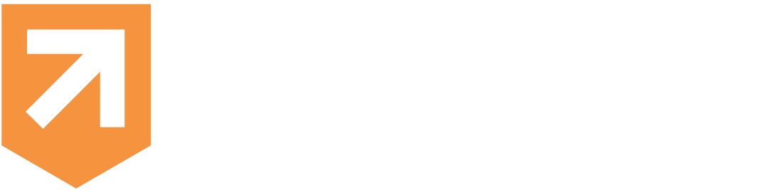 white logo with orange